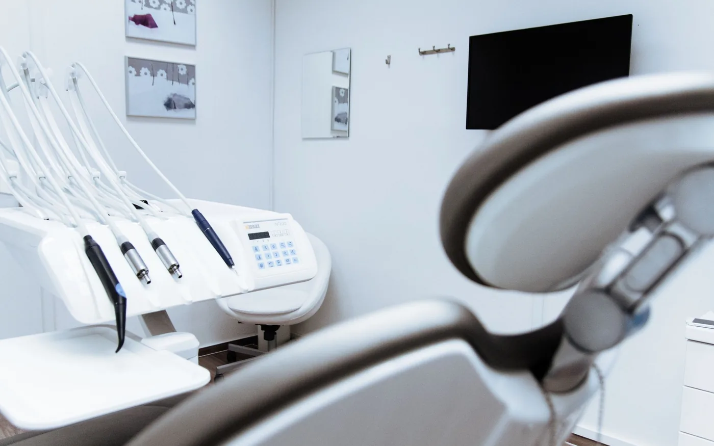Bright, clean dental operatory with treatment equipment